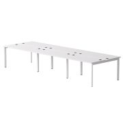 Бенч-система на 6 мест Everprof EVO на металлокаркасе 3540х670(1370)x755 опоры 45гр Белый/Белый