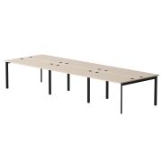 Бенч-система на 6 мест Everprof EVO на металлокаркасе 4140х670(1370)x755 опоры 45гр Дуб Соната/Черный