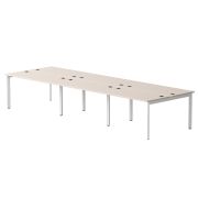 Бенч-система на 6 мест Everprof EVO на металлокаркасе 4140х670(1370)x755 опоры 45гр Кашемир/Белый