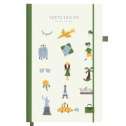 Скетчбук, слоновая кость 140 г/м2, 130х210 мм, 80 л., софт-тач, резинка, BRAUBERG ART CLASSIC, «Traveler», 117775