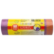 Мешки для мусора с завязками 60 л, фиолетовые, в рулоне 10 шт., ПВД 25 мкм, 60х68 см, РОМАШКА, ЗВС6010Ф