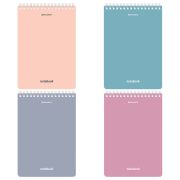 Блокнот А5 146х206 мм, 80 л., гребень, подложка, клетка, кросс-серия «МОРАНДИ», 4 цвета, BRAUBERG, 118553