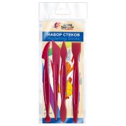 Стеки для лепки и моделирования, пластиковые НАБОР 4шт, ЛУЧ «Школа творчества», 32С 2096-08