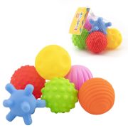 Тактильные мячики, сенсорные игрушки развивающие, ЭКО, 6 штук, диаметр 60-80 мм, BAMBOX BABY (БАМБОКС БЭБИ), 665898