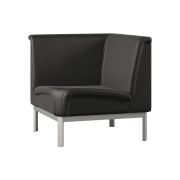 Диван Everprof Solo угловой Металл Серый Экокожа Черный