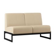 Диван Everprof Solo двухместный Металл Черный Экокожа Бежевый