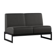 Диван Everprof Solo двухместный Металл Черный Экокожа Черный