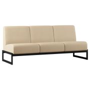 Диван Everprof Solo трехместный Металл Черный Экокожа Бежевый