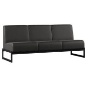 Диван Everprof Solo трехместный Металл Черный Экокожа Черный