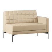 Модуль Everprof Delta с подлокотником двухместный левый Металл Черный Экокожа Бежевый