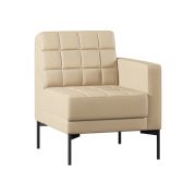 Модуль Everprof Delta с подлокотником одноместный левый Металл Черный Экокожа Бежевый