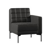 Модуль Everprof Delta с подлокотником одноместный левый Металл Черный Экокожа Черный