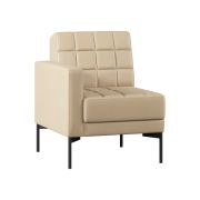 Модуль Everprof Delta с подлокотником одноместный правый Металл Черный Экокожа Бежевый