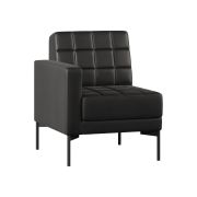 Модуль Everprof Delta с подлокотником одноместный правый Металл Черный Экокожа Черный