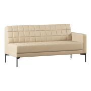 Модуль Everprof Delta с подлокотником трехместный левый Металл Черный Экокожа Бежевый