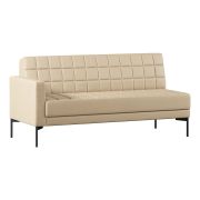 Модуль Everprof Delta с подлокотником трехместный правый Металл Черный Экокожа Бежевый