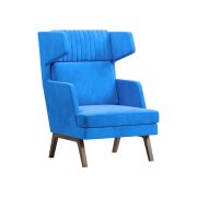 Кресло Everprof Marko высокое Ткань Голубой Темное дерево