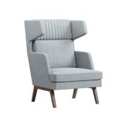 Кресло Everprof Marko высокое Ткань Серый Темное дерево