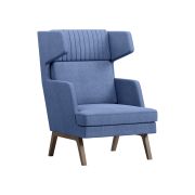 Кресло Everprof Marko высокое Ткань Синий Темное дерево