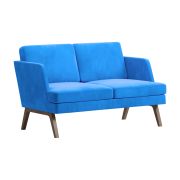 Диван Everprof Marko двухместный Ткань Голубой Темное дерево