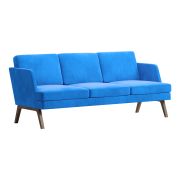 Диван Everprof Marko трехместный Ткань Голубой Темное дерево