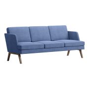 Диван Everprof Marko трехместный Ткань Синий Темное дерево