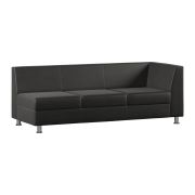 Модуль Everprof Monro с подлокотником трехместный левый Экокожа Черный