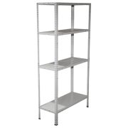 Стеллаж металл BOOMHOUSE (БУМХАУС) 1500x750x300 мм, 4 полки, нагрузка на стеллаж до 120 кг, белый, 291419