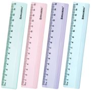 Линейка пластиковая 15 см BRAUBERG «PASTEL», тонированная, ассорти, 117012