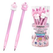 Ручка с топпером шариковая автоматическая FUNSTER (ФАНСТЕР) «CAT PAW», СИНЯЯ, ассорти, пишущий узел 0,7 мм, линия письма 0,35 мм, 144376