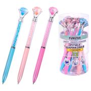 Ручка поворотная с топпером шариковая FUNSTER (ФАНСТЕР) «SHINE BRIGHT», СИНЯЯ, ассорти, пишущий узел 0,7 мм, линия письма 0,35 мм, 144377