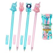 Ручка с акриловым топпером шариковая FUNSTER (ФАНСТЕР) «ACRYL MIX», СИНЯЯ, ассорти, пишущий узел 0,7 мм, линия письма 0,35 мм, 144380