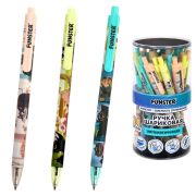 Ручка шариковая автоматическая с принтом FUNSTER (ФАНСТЕР) «CUTE ANIMALS», корпус soft-touch, СИНЯЯ, узел 0,7 мм, линия 0,35 мм, 144402