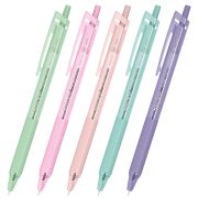 Ручки шариковые автоматические с грипом BRAUBERG «CLASSIC PASTEL», СИНИЕ, НАБОР 5 ШТ., пишущий узел 0,5 мм, линия письма 0,35 мм, 144470