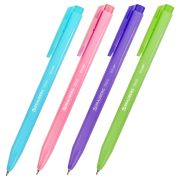 Ручка шариковая автоматическая BRAUBERG «TRIOS BRIGHT COLOR», корпус ассорти, СИНЯЯ, пишущий узел 0,5 мм, линия письма 0,3 мм, 144497