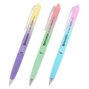 Ручка шариковая автоматическая BRAUBERG «OIL-BASE GRADE», СИНЯЯ, корпус ассорти, пишущий узел 0,5 мм, линия письма 0,3 мм, 144501