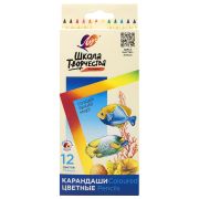 Карандаши цветные ЛУЧ «Школа Творчества», 12 цветов, трёхгранные, натуральное дерево, 30С 1806-08