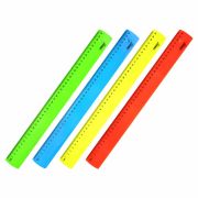 Линейка пластиковая 40 см ПИФАГОР, неоновая, ассорти, 210844