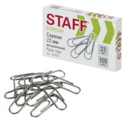 Скрепки STAFF «EVERYDAY», 22 мм, металлические, 100 шт., в картонной коробке, Россия, 220302