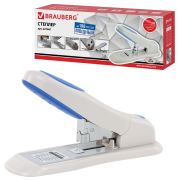 Степлер МОЩНЫЙ №24/6-23/15 BRAUBERG «Heavy duty PRO», до 100 листов, эргономичный, серо-синий, 227661