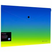 Папка-конверт с кнопкой BRAUBERG «Grade», А4, до 100 листов, зелено-голубой градиент, 0,18 мм, 271962