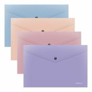 Папка-конверт с кнопкой ERICH KRAUSE «Soft Manga», А4, до 120 л., непрозрачная, ассорти, 0,18 мм, 61146