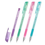 Ручка гелевая с грипом, кросс-серия PASTEL, BRAUBERG, ЧЕРНАЯ, стандартный узел 0,5 мм, линия письма 0,35 мм, 273254