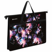 Папка для рисунков и чертежей с ручками BRAUBERG А3, пластик, молния сверху, «Butterflies», 273412