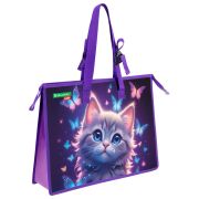 Папка для рисунков и чертежей с регулируемыми ручками BRAUBERG KIDS А3, 1 отделение, карман внутри, «Curious cat», 273414