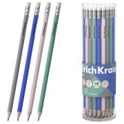 Карандаш чернографитный с ластиком ERICH KRAUSE «Navy», круглый, HB, ассорти, 65562