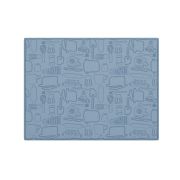 Коврик для сушки посуды из микрофибры, 38х50 см, тиснение, «ПОСУДА», СИНИЙ, 400 г/м2, BOOMHOUSE (БУМХАУС), 701148