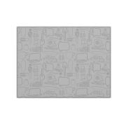Коврик для сушки посуды из микрофибры, 38х50 см, тиснение, «ПОСУДА», СЕРЫЙ, 400 г/м2, BOOMHOUSE (БУМХАУС), 701149