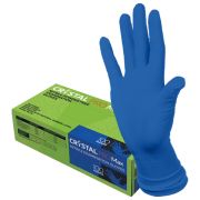 Перчатки нитриловые смотровые сверхпрочные CRYSTAL PRO MAX, 50 пар (100 шт.), размер M (средний), синие, CRYMAX-02