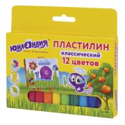 Пластилин классический ЮНЛАНДИЯ «ЮНЛАНДИК-ЖИВОПИСЕЦ», 12 цветов, 240 г, ВЫСШЕЕ КАЧЕСТВО, 105029
